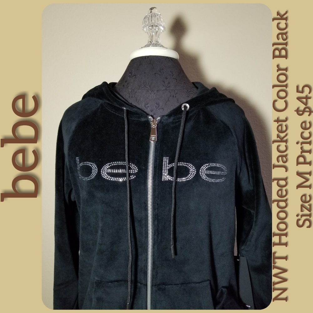NWT BeBe Women's Velour Hooded Jacket - Picture 7 of 8